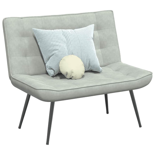 Panca Grigio Chiaro 110x74x84 cm in Velluto - homemem39