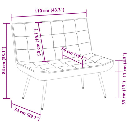 Panca Marrone 110x74x84 cm in Velluto