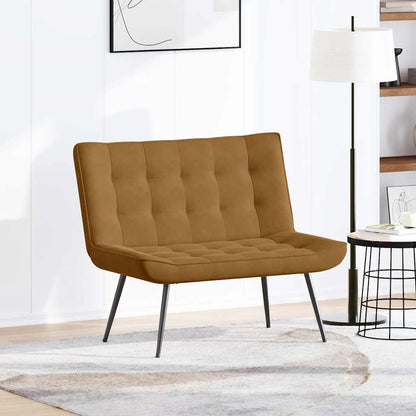 Panca Marrone 110x74x84 cm in Velluto