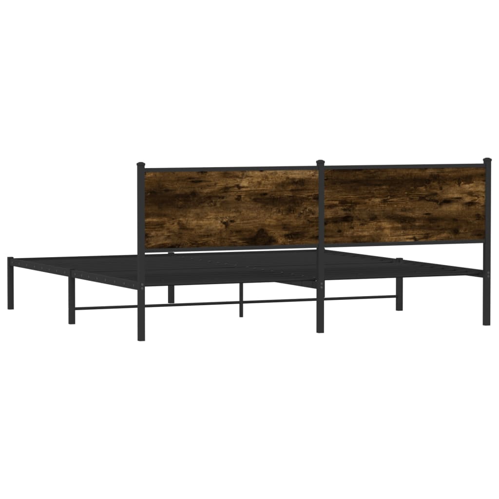 Giroletto senza Materaso in Metallo Rovere Fumo 200x200 cm | homemem39