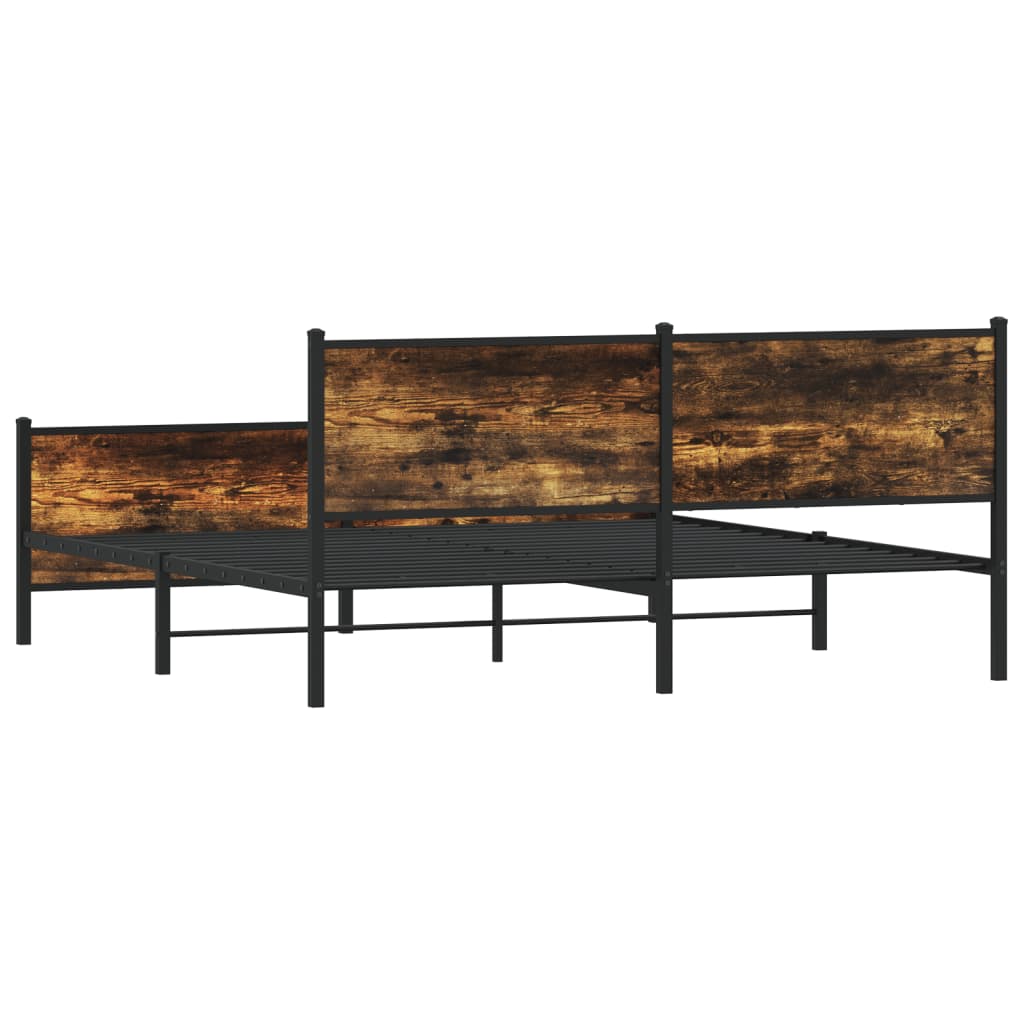 Giroletto senza Materaso in Metallo Rovere Fumo 193x203 cm - homemem39