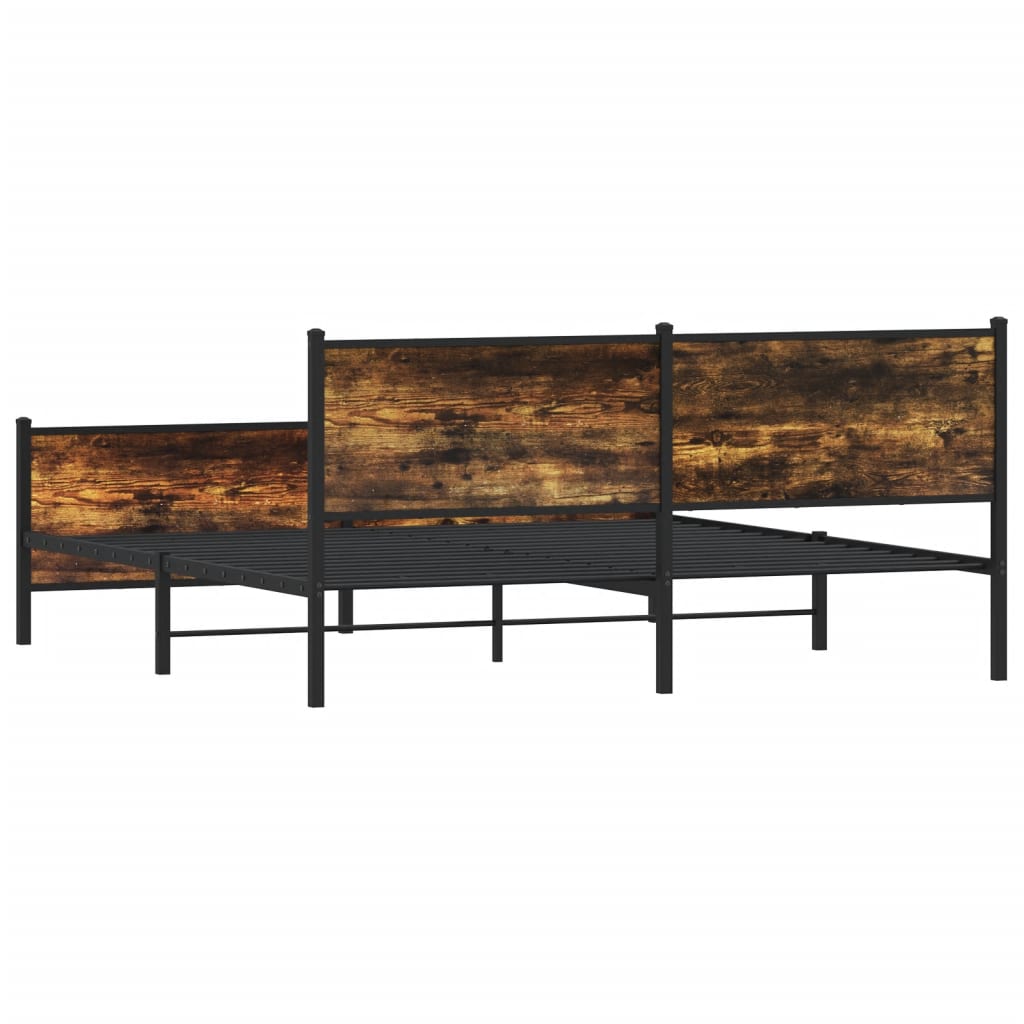 Giroletto senza Materaso in Metallo Rovere Fumo 200x200 cm - homemem39