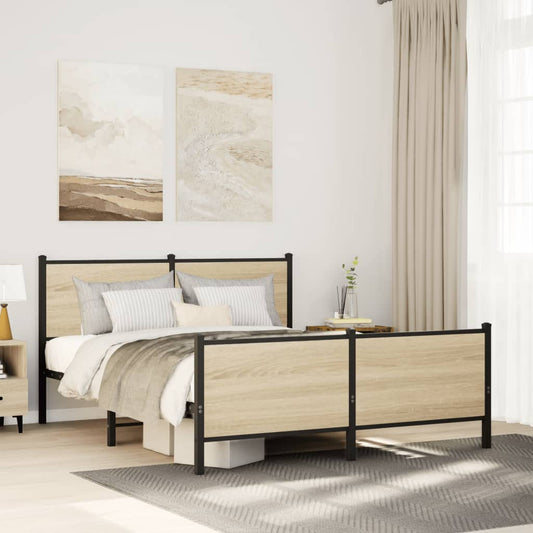 Giroletto senza Materaso in Metallo Rovere Sonoma 150x200 cm | homemem39