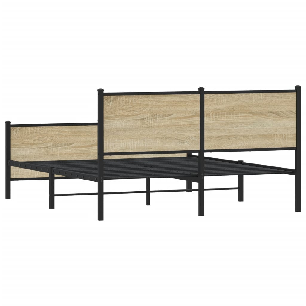 Giroletto senza Materaso in Metallo Rovere Sonoma 160x200 cm | homemem39