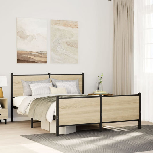 Giroletto senza Materaso in Metallo Rovere Sonoma 160x200 cm | homemem39