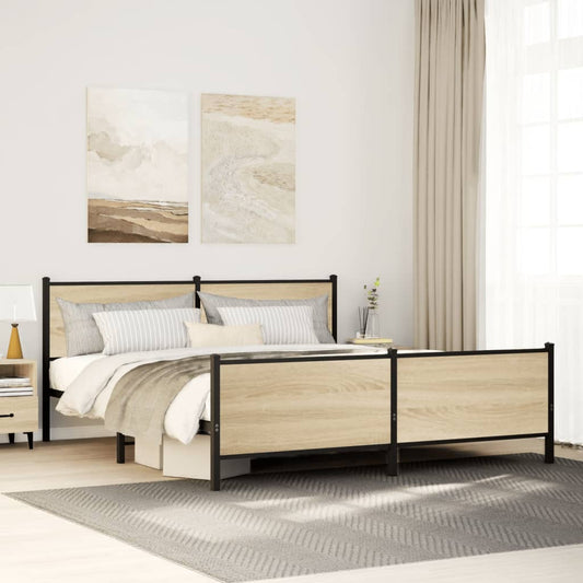 Giroletto senza Materaso in Metallo Rovere Sonoma 180x200 cm | homemem39