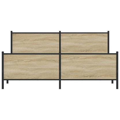 Giroletto senza Materaso in Metallo Rovere Sonoma 193x203 cm - homemem39