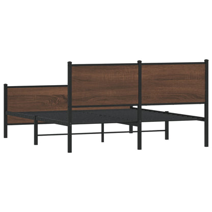 Giroletto senza Materasso in Metallo Rovere Marrone 140x190 cm