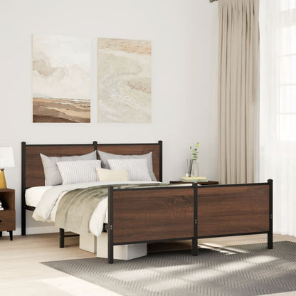 Giroletto senza Materasso in Metallo Rovere Marrone 140x190 cm | homemem39