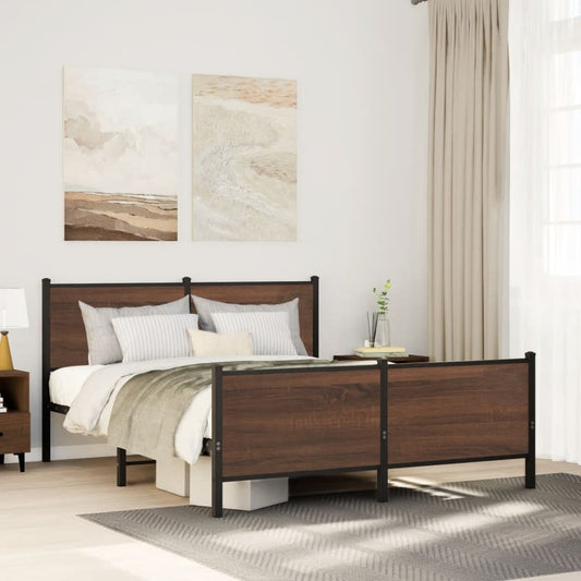 Giroletto senza Materasso in Metallo Rovere Marrone 140x190 cm | homemem39