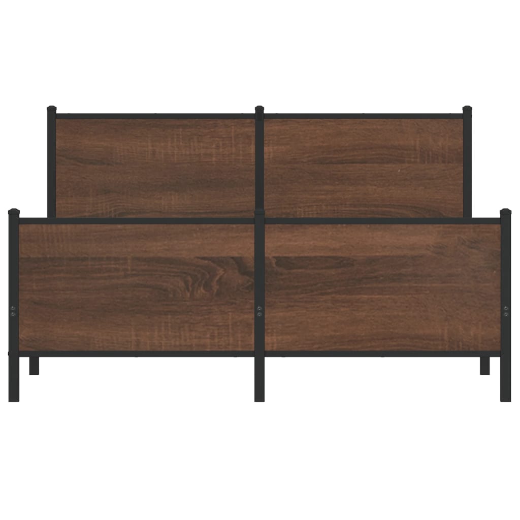 Giroletto senza Materaso in Metallo Rovere Marrone 150x200 cm