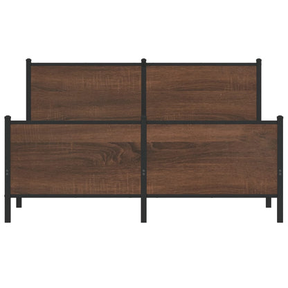 Giroletto senza Materaso in Metallo Rovere Marrone 150x200 cm