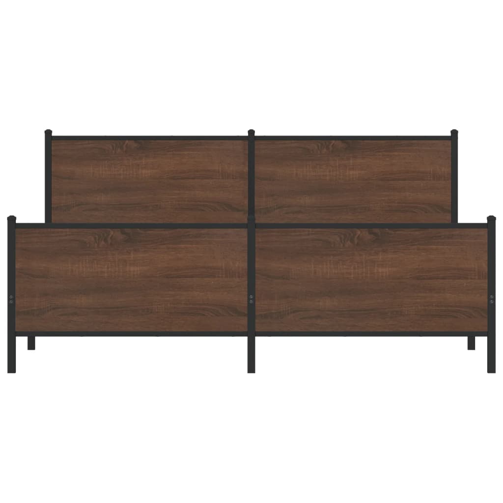 Giroletto senza Materaso in Metallo Rovere Marrone 200x200 cm | homemem39