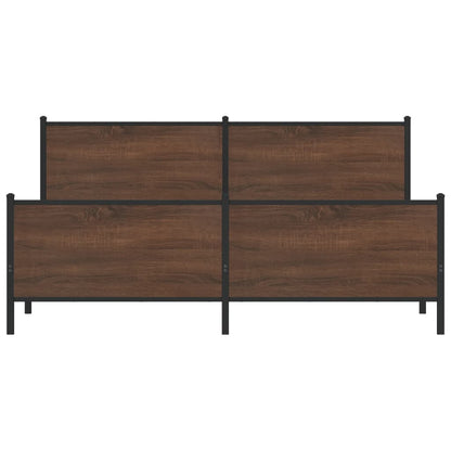 Giroletto senza Materaso in Metallo Rovere Marrone 200x200 cm | homemem39