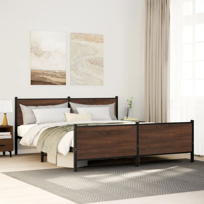 Giroletto senza Materaso in Metallo Rovere Marrone 200x200 cm | homemem39