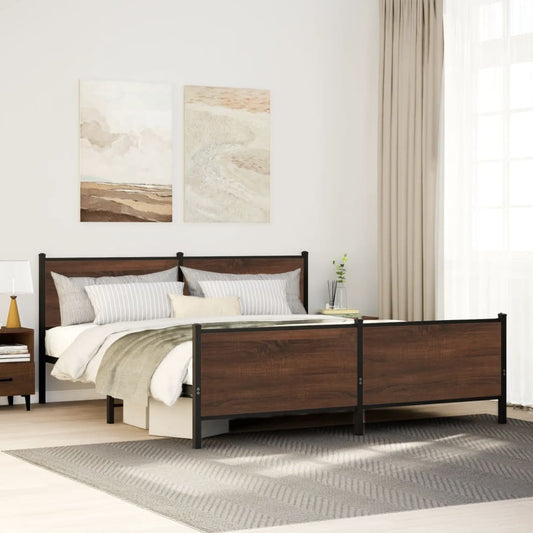 Giroletto senza Materaso in Metallo Rovere Marrone 200x200 cm | homemem39