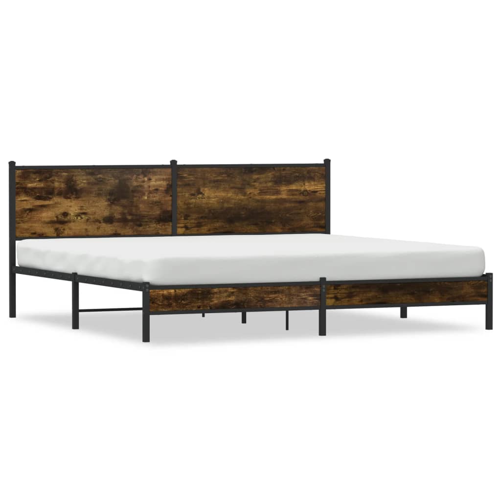 Giroletto senza Materaso in Metallo Rovere Fumo 200x200 cm | homemem39
