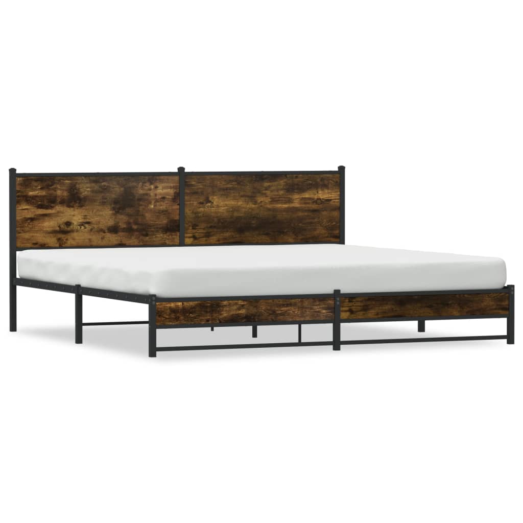 Giroletto senza Materaso in Metallo Rovere Fumo 200x200 cm | homemem39