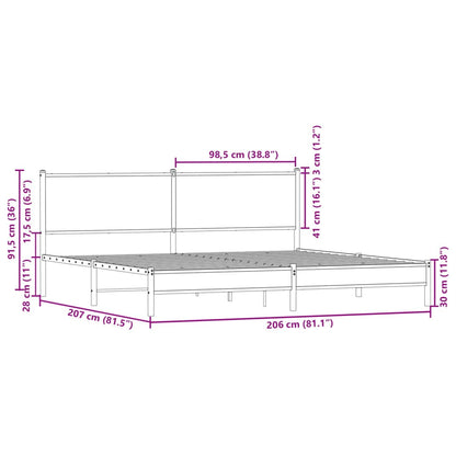 Giroletto senza Materaso in Metallo Rovere Fumo 200x200 cm | homemem39