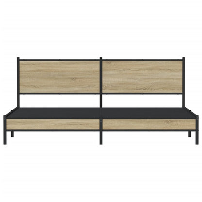 Giroletto senza Materaso in Metallo Rovere Sonoma 193x203 cm - homemem39