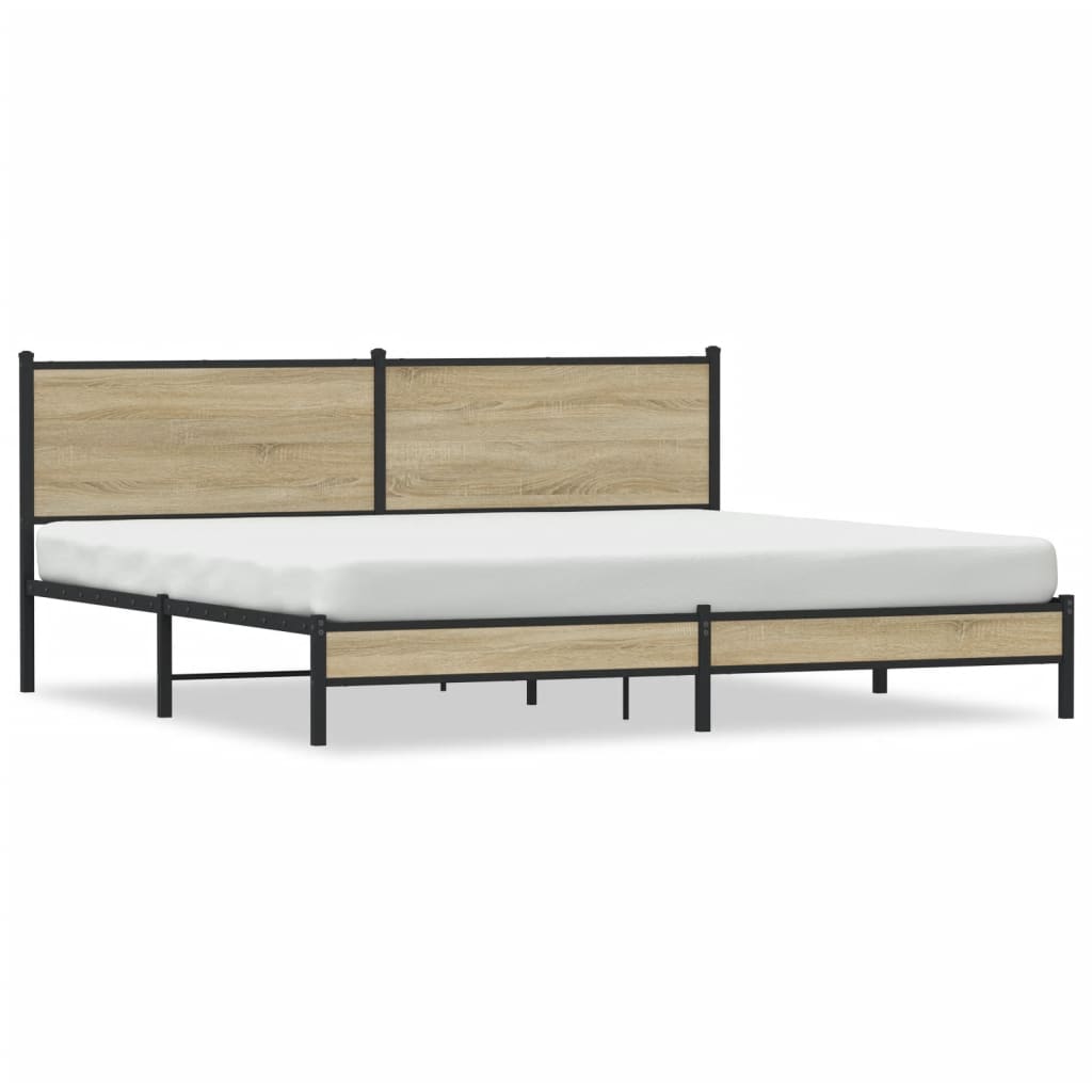 Giroletto senza Materaso in Metallo Rovere Sonoma 200x200 cm | homemem39
