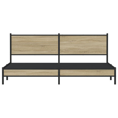 Giroletto senza Materaso in Metallo Rovere Sonoma 200x200 cm | homemem39