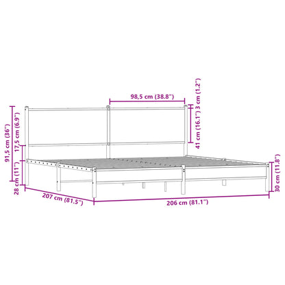 Giroletto senza Materaso in Metallo Rovere Sonoma 200x200 cm | homemem39