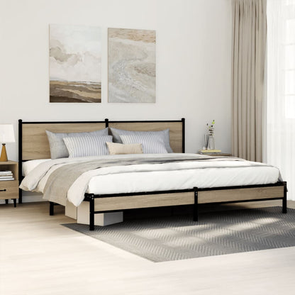 Giroletto senza Materaso in Metallo Rovere Sonoma 200x200 cm | homemem39