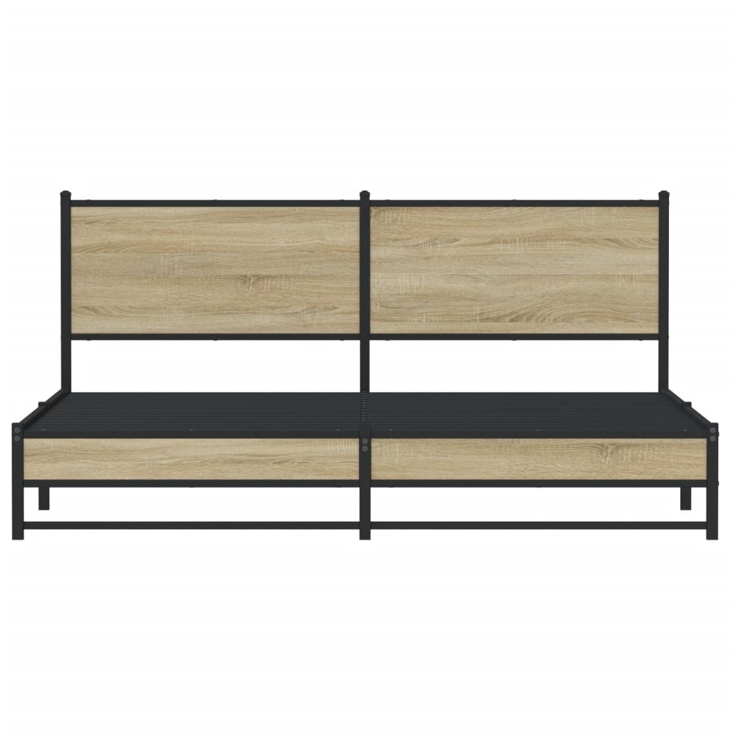 Giroletto senza Materaso in Metallo Rovere Sonoma 180x200 cm