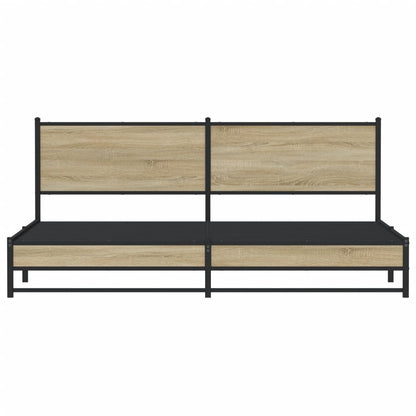 Giroletto senza Materaso in Metallo Rovere Sonoma 193x203 cm - homemem39