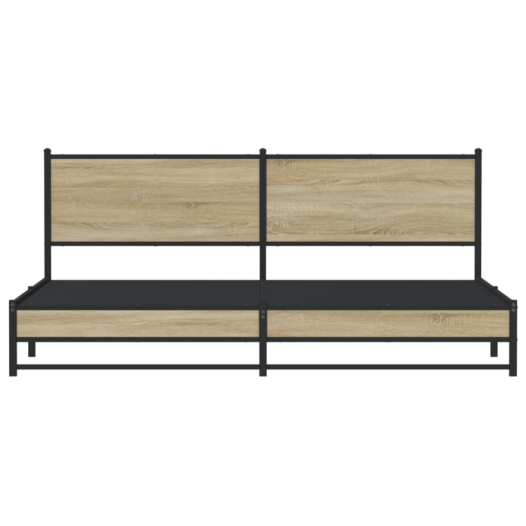 Giroletto senza Materaso in Metallo Rovere Sonoma 200x200 cm - homemem39