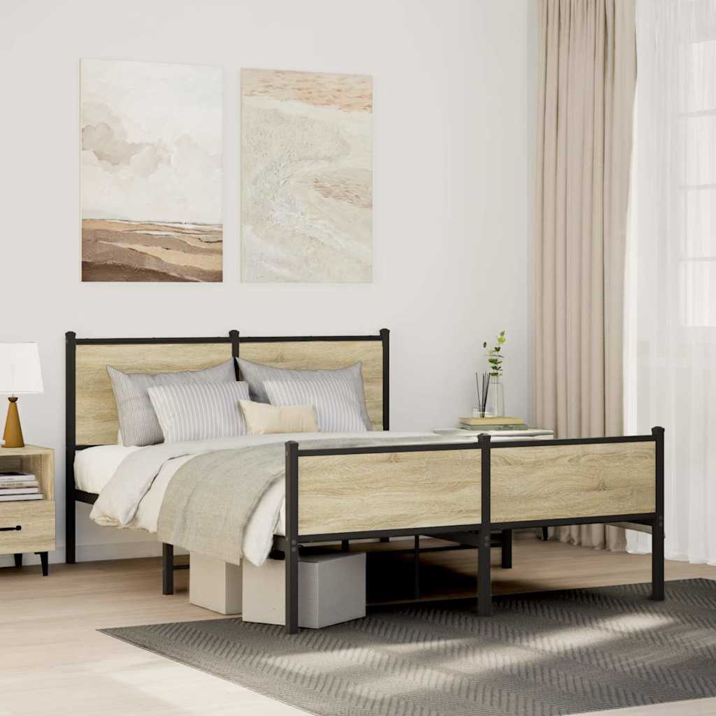 Giroletto senza Materaso in Metallo Rovere Sonoma 150x200 cm | homemem39