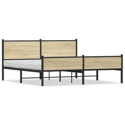 Giroletto senza Materaso in Metallo Rovere Sonoma 180x200 cm | homemem39
