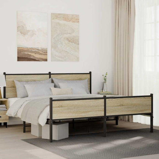 Giroletto senza Materaso in Metallo Rovere Sonoma 180x200 cm | homemem39
