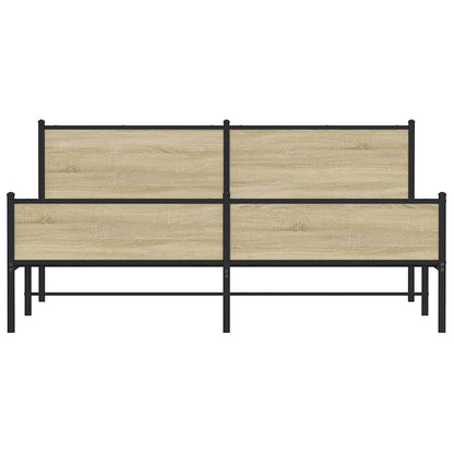 Giroletto senza Materaso in Metallo Rovere Sonoma 183x213 cm - homemem39