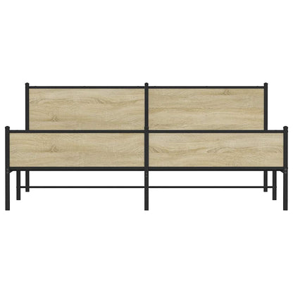 Giroletto senza Materaso in Metallo Rovere Sonoma 193x203 cm - homemem39