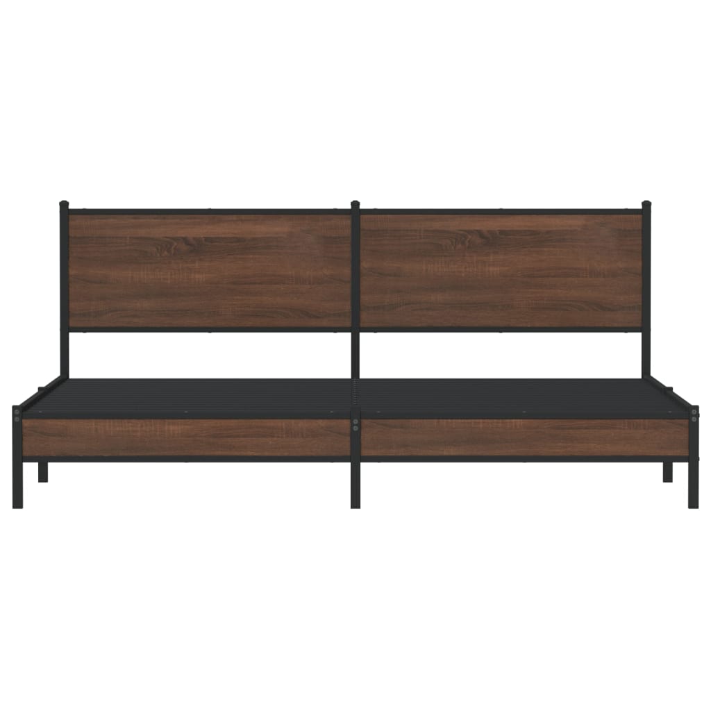 Giroletto senza Materaso in Metallo Rovere Marrone 193x203 cm - homemem39