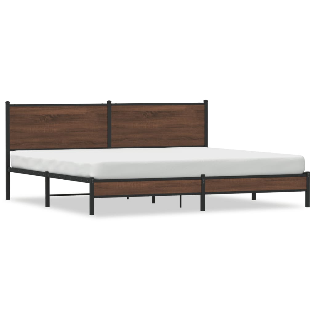 Giroletto senza Materaso in Metallo Rovere Marrone 200x200 cm | homemem39