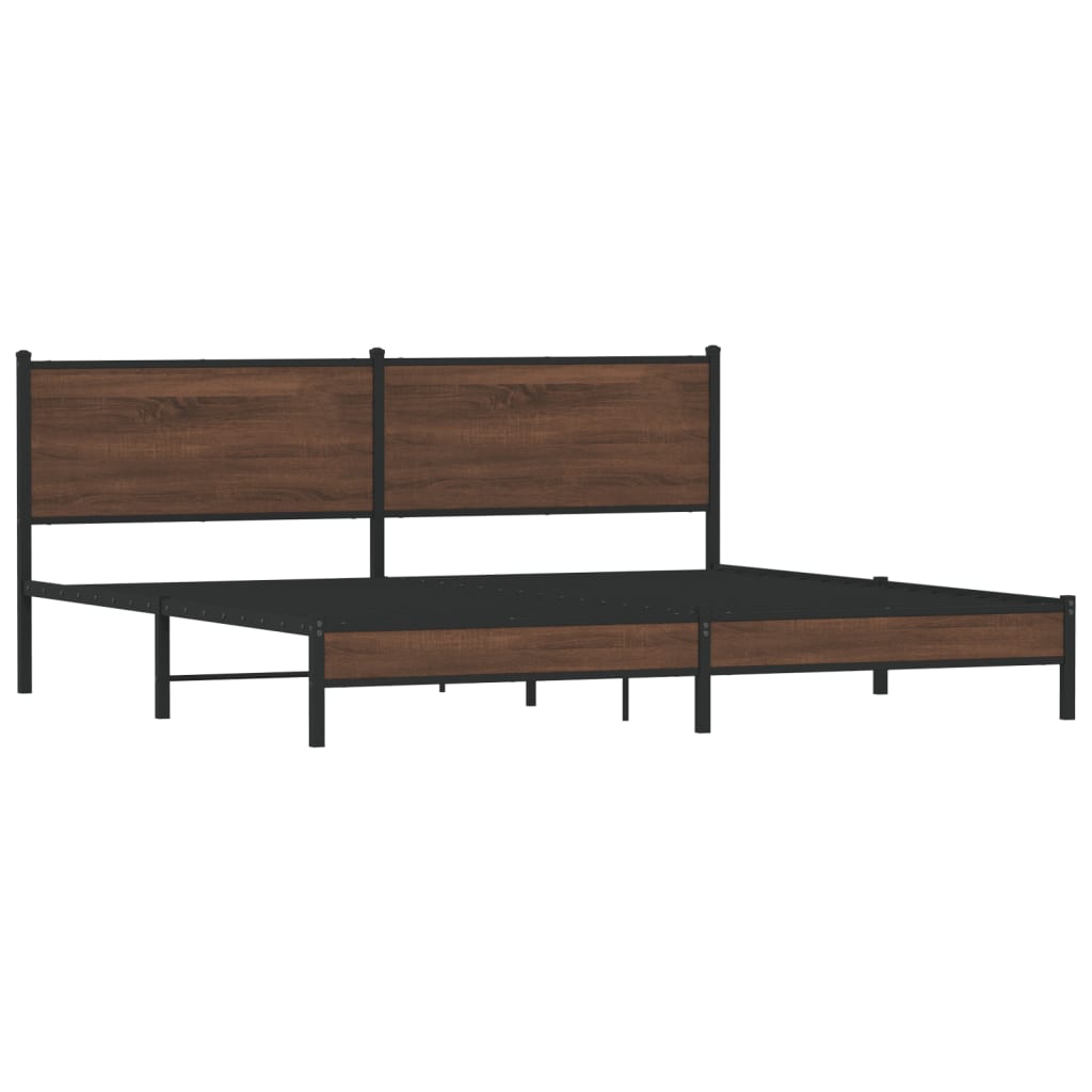 Giroletto senza Materaso in Metallo Rovere Marrone 200x200 cm | homemem39