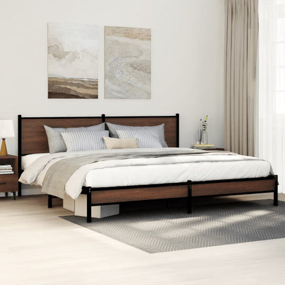 Giroletto senza Materaso in Metallo Rovere Marrone 200x200 cm | homemem39