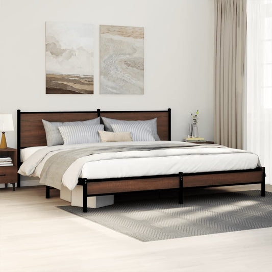 Giroletto senza Materaso in Metallo Rovere Marrone 200x200 cm | homemem39