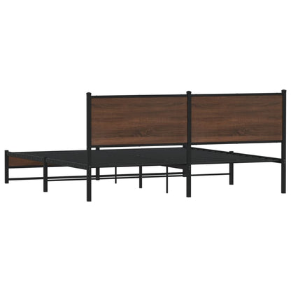 Giroletto senza Materaso in Metallo Rovere Marrone 183x213 cm