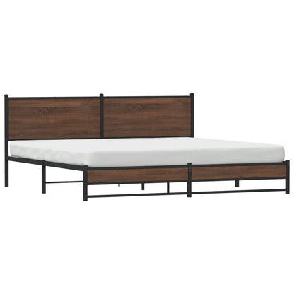 Giroletto senza Materaso in Metallo Rovere Marrone 193x203 cm