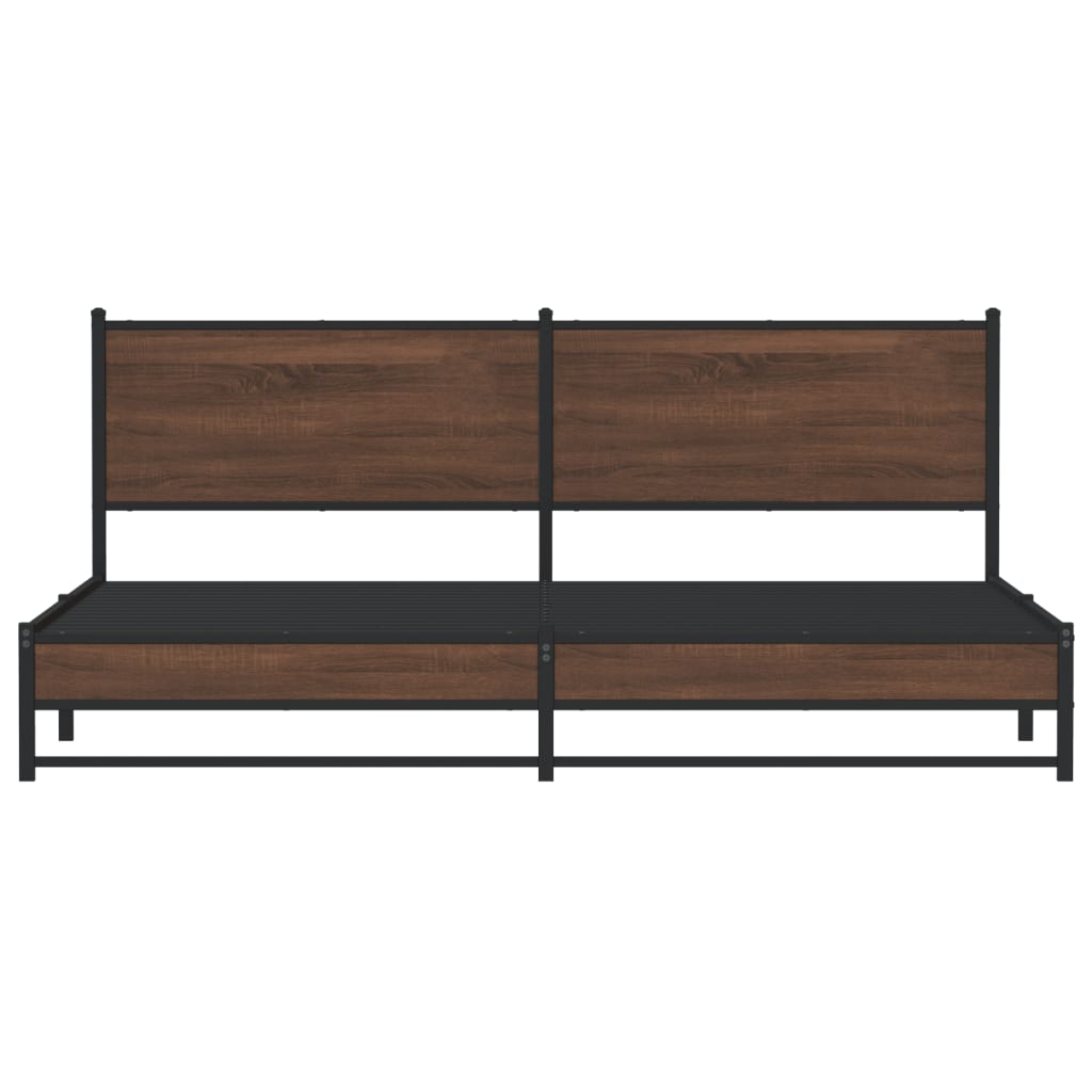 Giroletto senza Materaso in Metallo Rovere Marrone 193x203 cm - homemem39