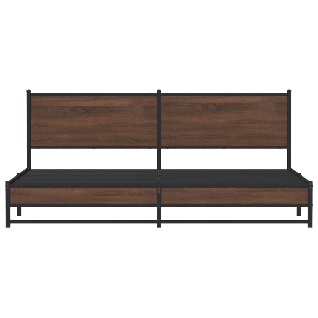 Giroletto senza Materaso in Metallo Rovere Marrone 200x200 cm - homemem39