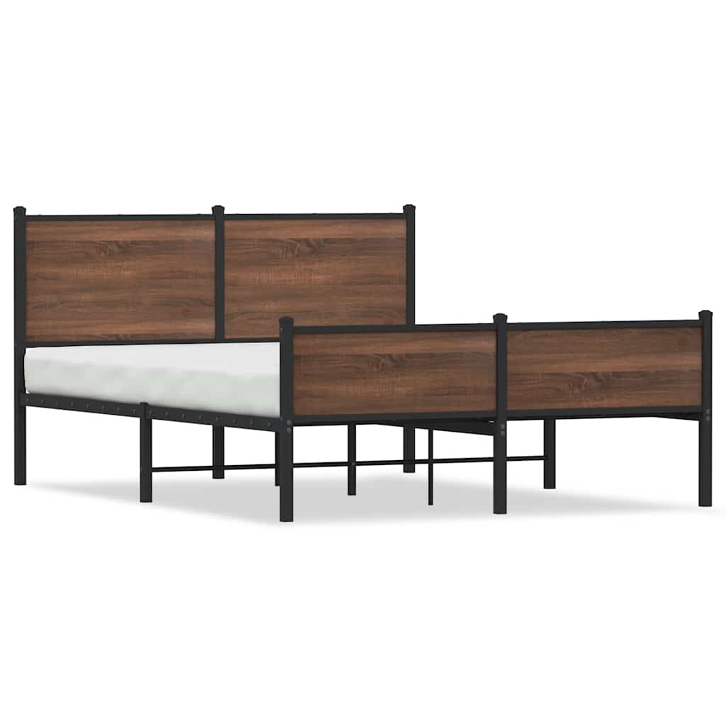 Giroletto senza Materaso in Metallo Rovere Marrone 150x200 cm | homemem39
