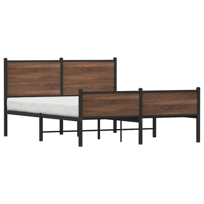 Giroletto senza Materaso in Metallo Rovere Marrone 150x200 cm