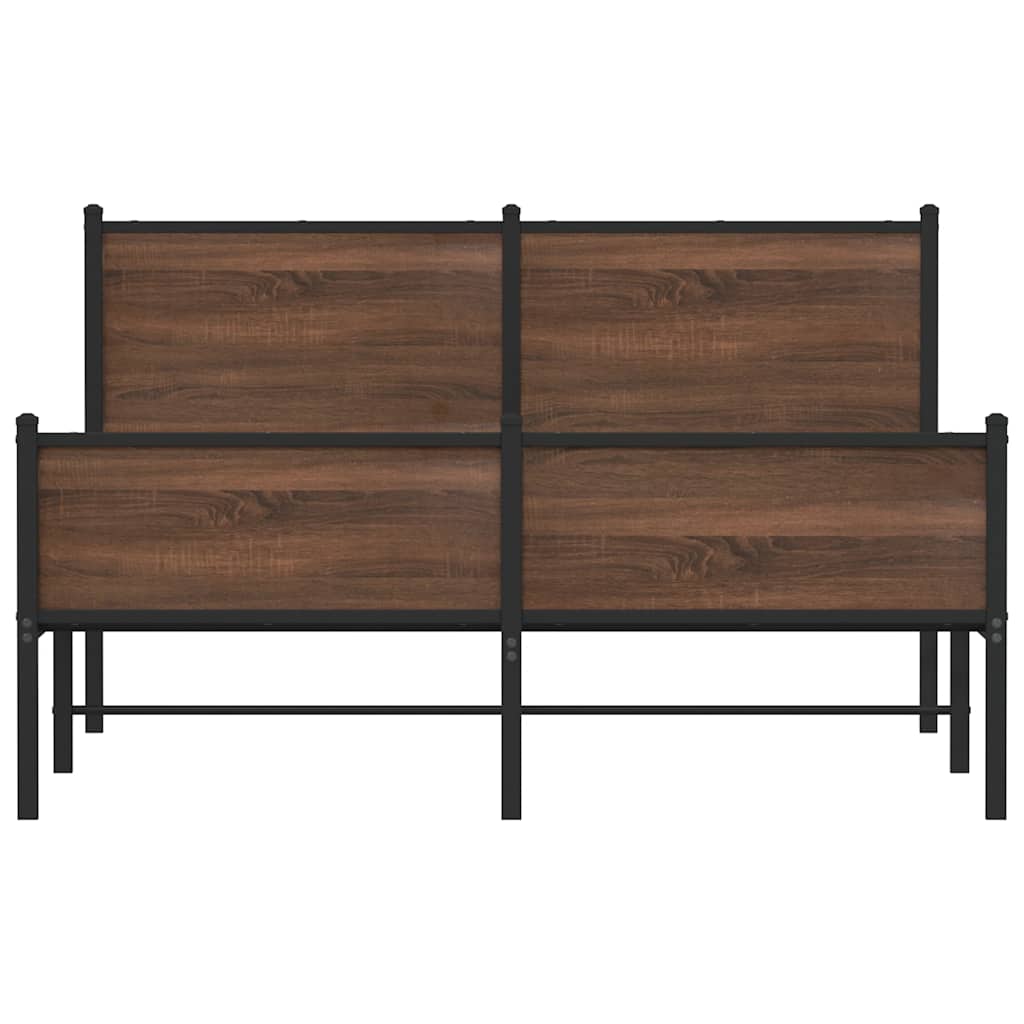 Giroletto senza Materaso in Metallo Rovere Marrone 150x200 cm | homemem39