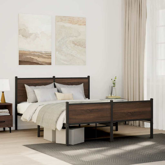 Giroletto senza Materaso in Metallo Rovere Marrone 150x200 cm | homemem39