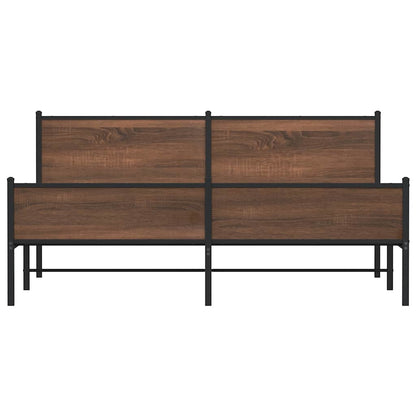 Giroletto senza Materaso in Metallo Rovere Marrone 160x200 cm | homemem39
